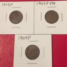 Lot 1909 VDB & P Lincoln & Indian Head
