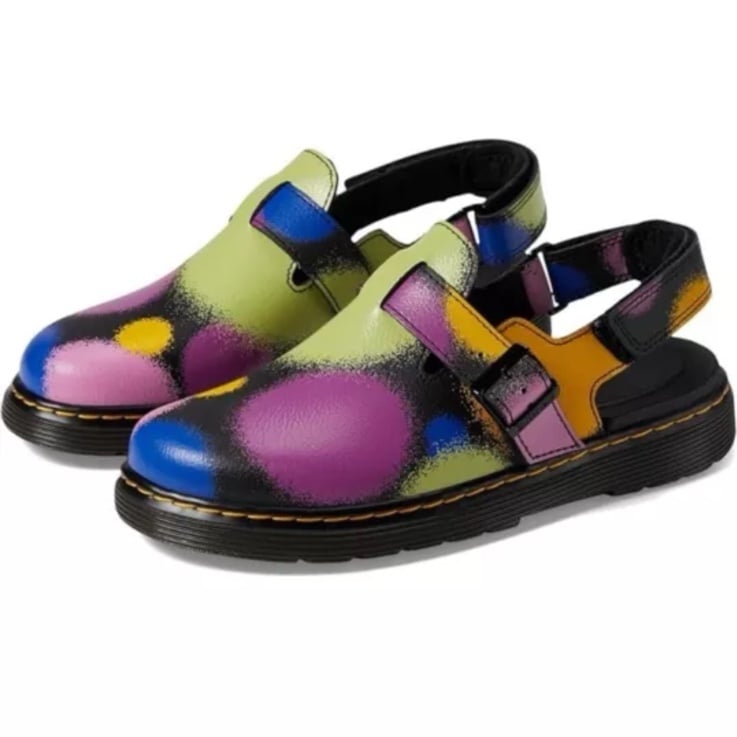 Dr. Martens Women’s Jorgie T Colorful Leather Clogs Slingback Lil Sz 7