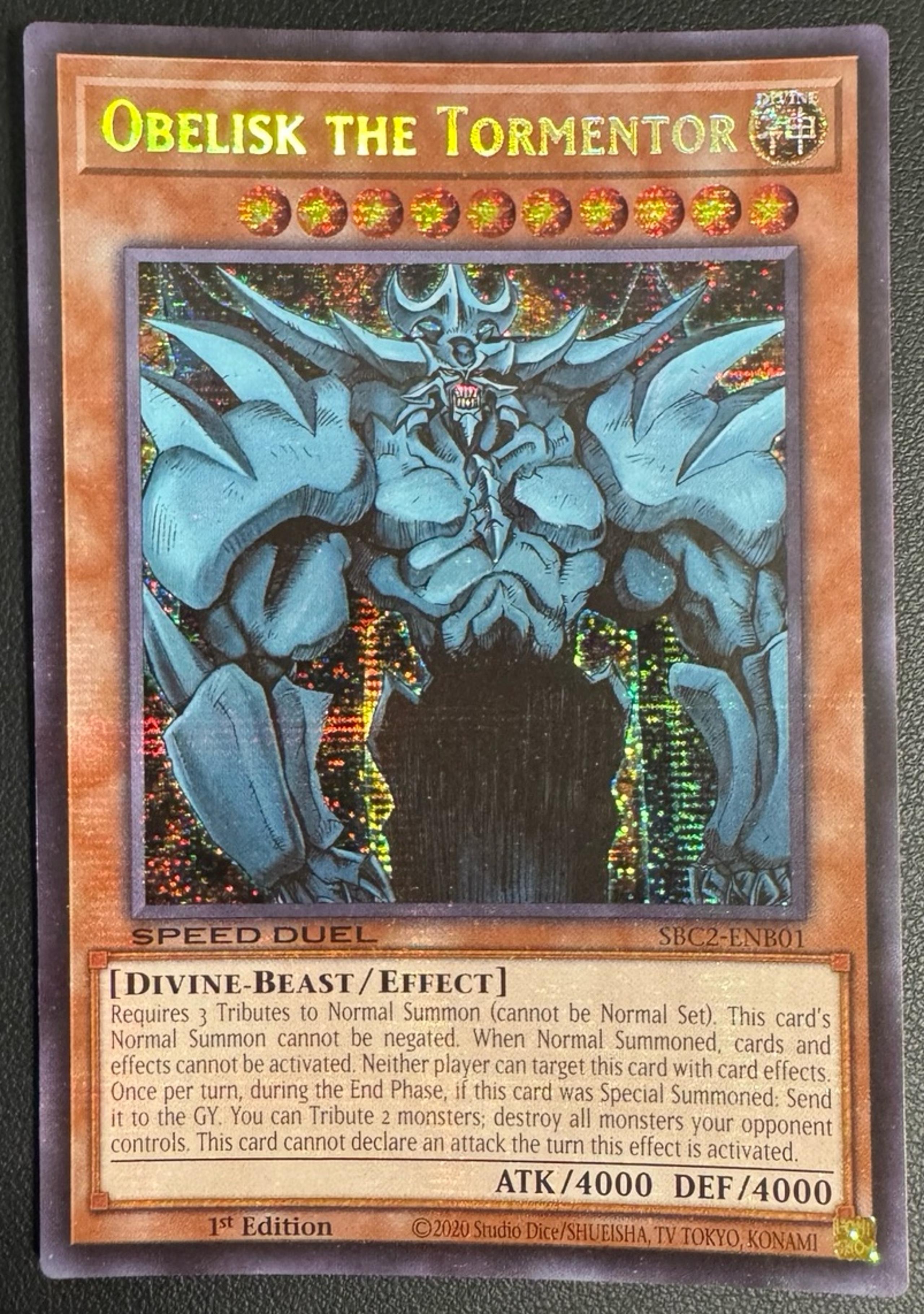 Yu-Gi-Oh! TCG Obelisk the Tormentor SBC2-ENB01, Prismatic Secret Rare Speed Duel