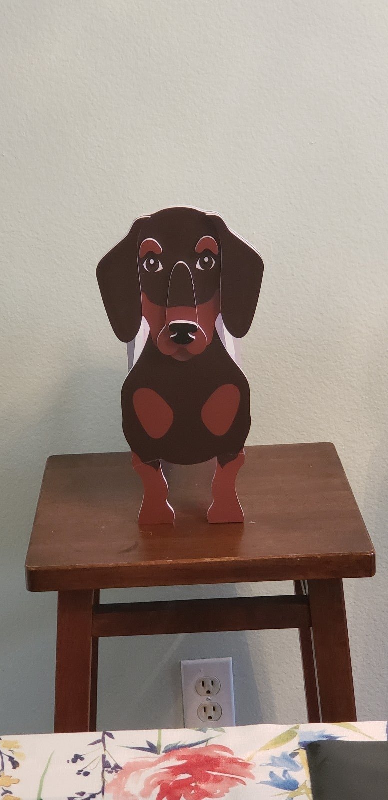 Brown and Tan Daschund Dottie Dog Wood 3D Planter Durable Garden Box Succulent