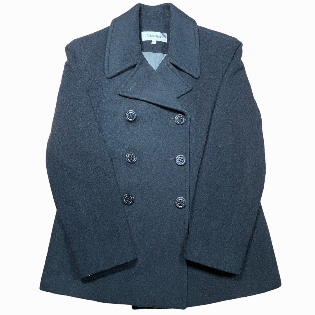 Calvin Klein Double Breasted Wool Blend Pea Coat Women's Size P6