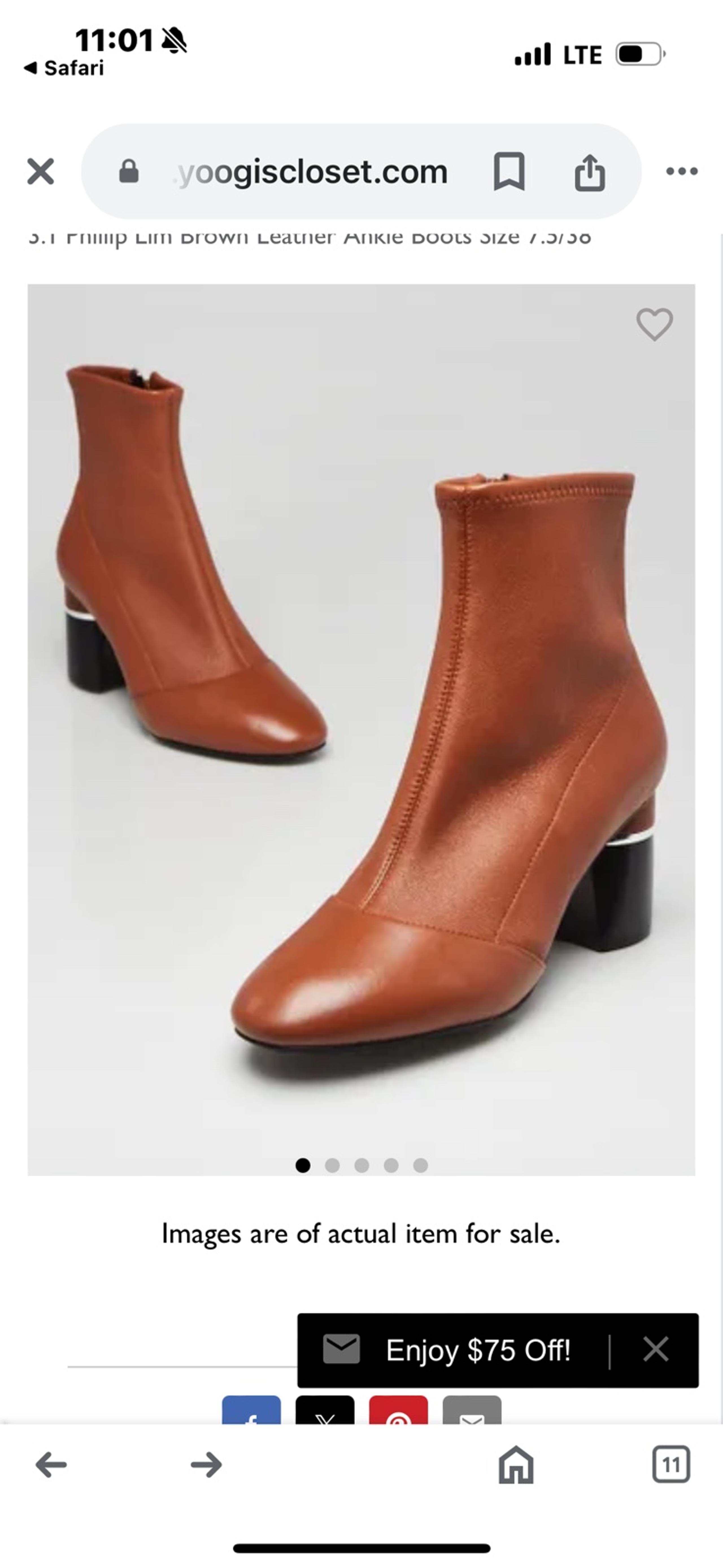 New $590 3.1 Phillip Lim Drum Boots Stretch Ankle Cognac Brown Leather