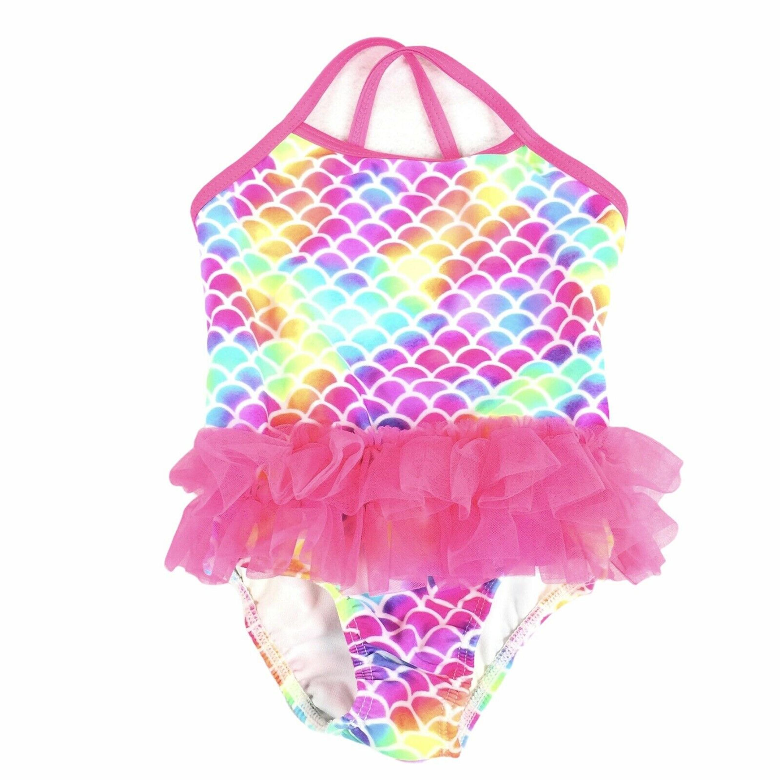 Wonder Nation Toddler One Piece Toddler Swimsuit Size 2T Girls Pink Mermaid