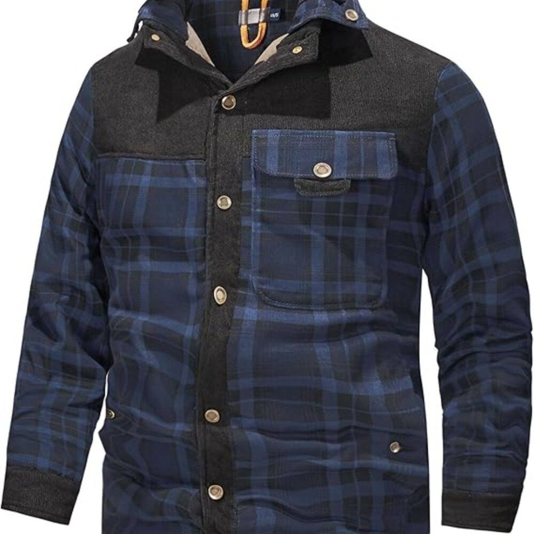 Flygo Casual Fleece Sherpa Lined Flannel Plaid Shirt - Mens Size 3XL - 1915