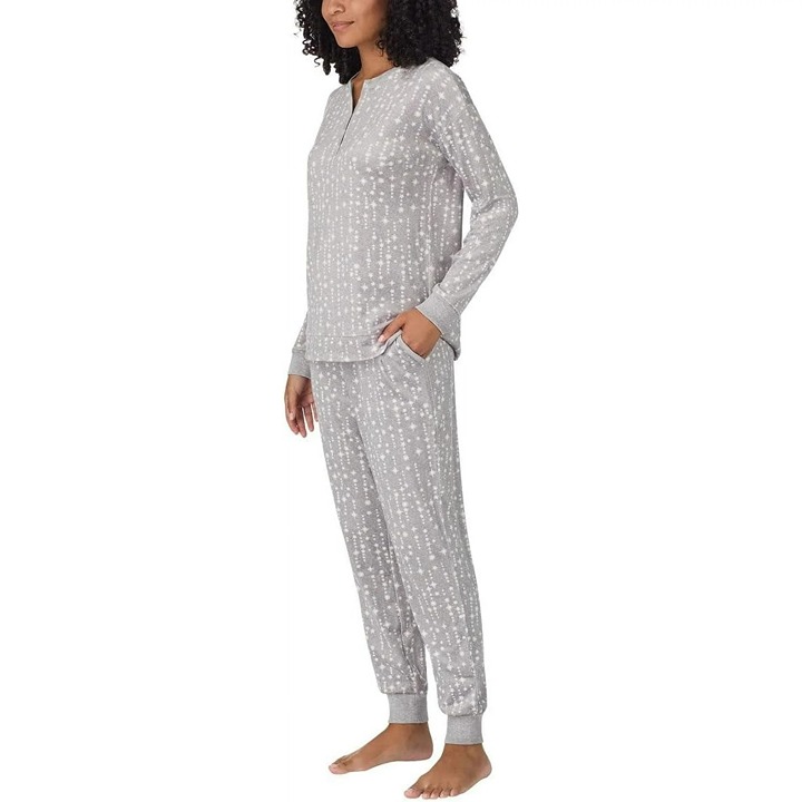 Nautica Women's 2 Piece Stretch Fleece Pajama Sleepwear Set Lounge Shirt Pants