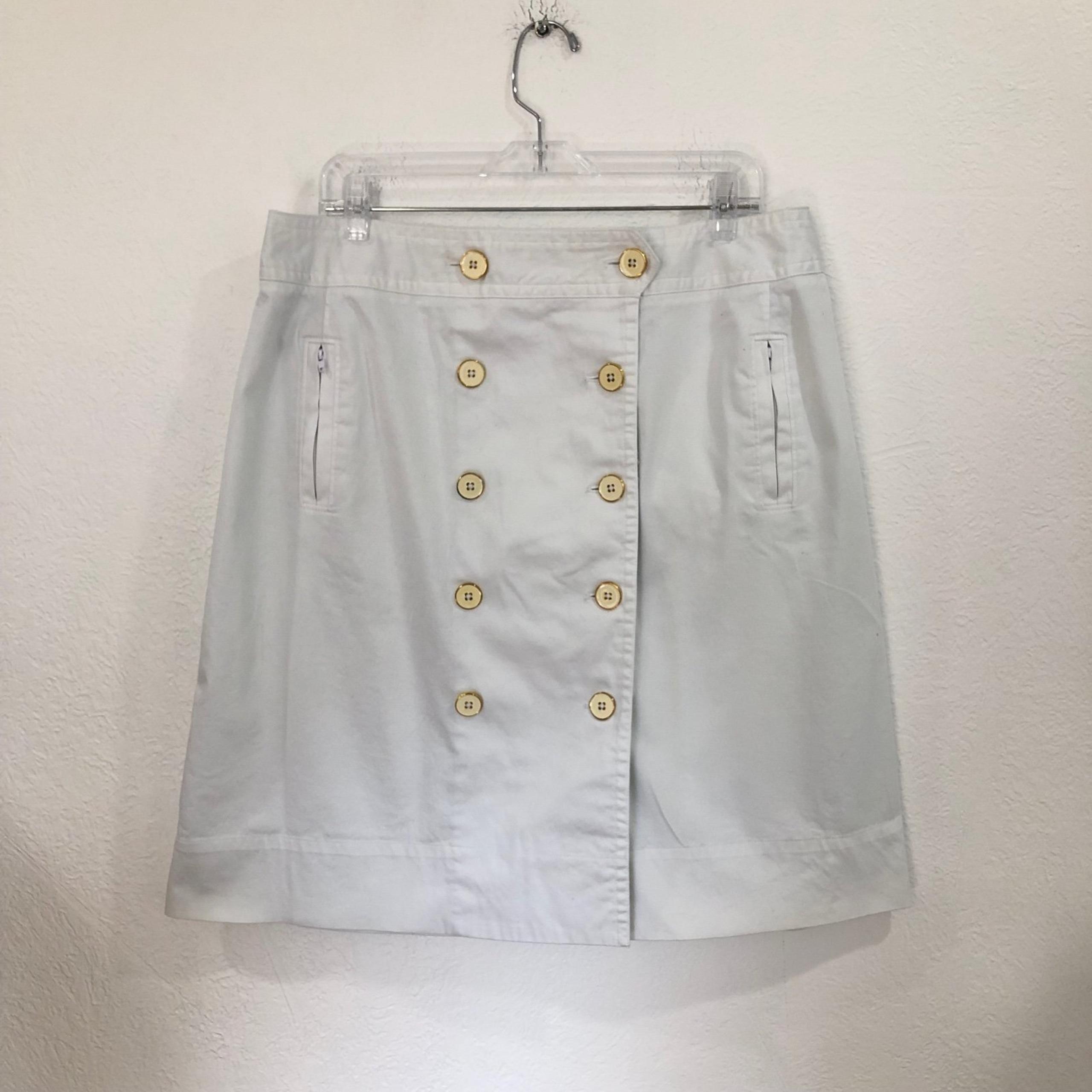 Sharagano White A-line Skirt