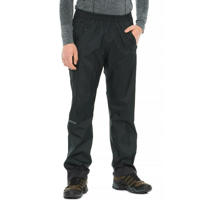 EUC Marmot PreCip Waterproof Hiking Rain Pants Elastic Waist Pocket Black Men XL