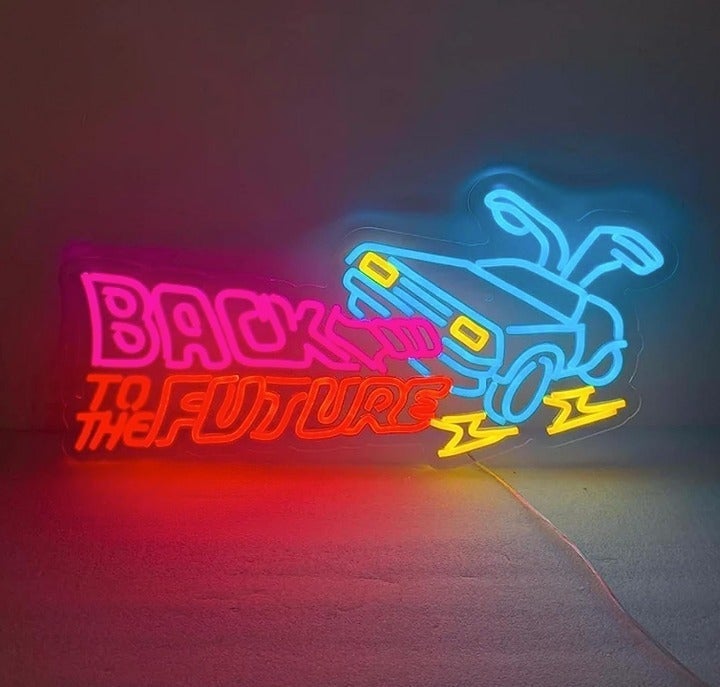 Super Large Bright Back to the Future DeLorean LED Night Light Movie Room Decor