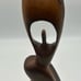 Vintage Hand Carved Abstract Woman Shout for Joy Wood Sculpture Hardwood 11.5”