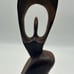 Vintage Hand Carved Abstract Woman Shout for Joy Wood Sculpture Hardwood 11.5”