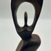 Vintage Hand Carved Abstract Woman Shout for Joy Wood Sculpture Hardwood 11.5”