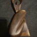 Vintage Hand Carved Abstract Woman Shout for Joy Wood Sculpture Hardwood 11.5”