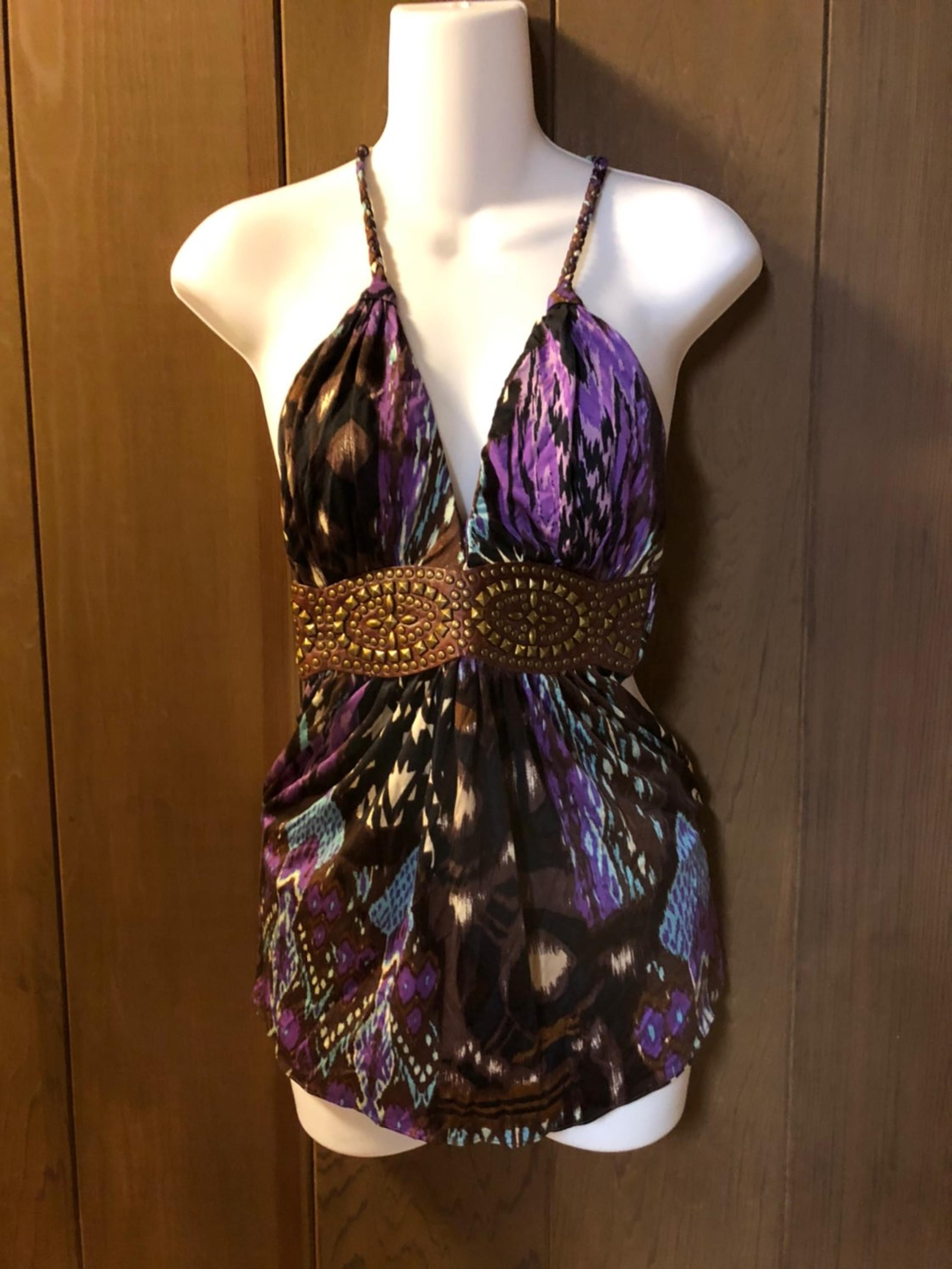 Sky Halter Top Leather XS