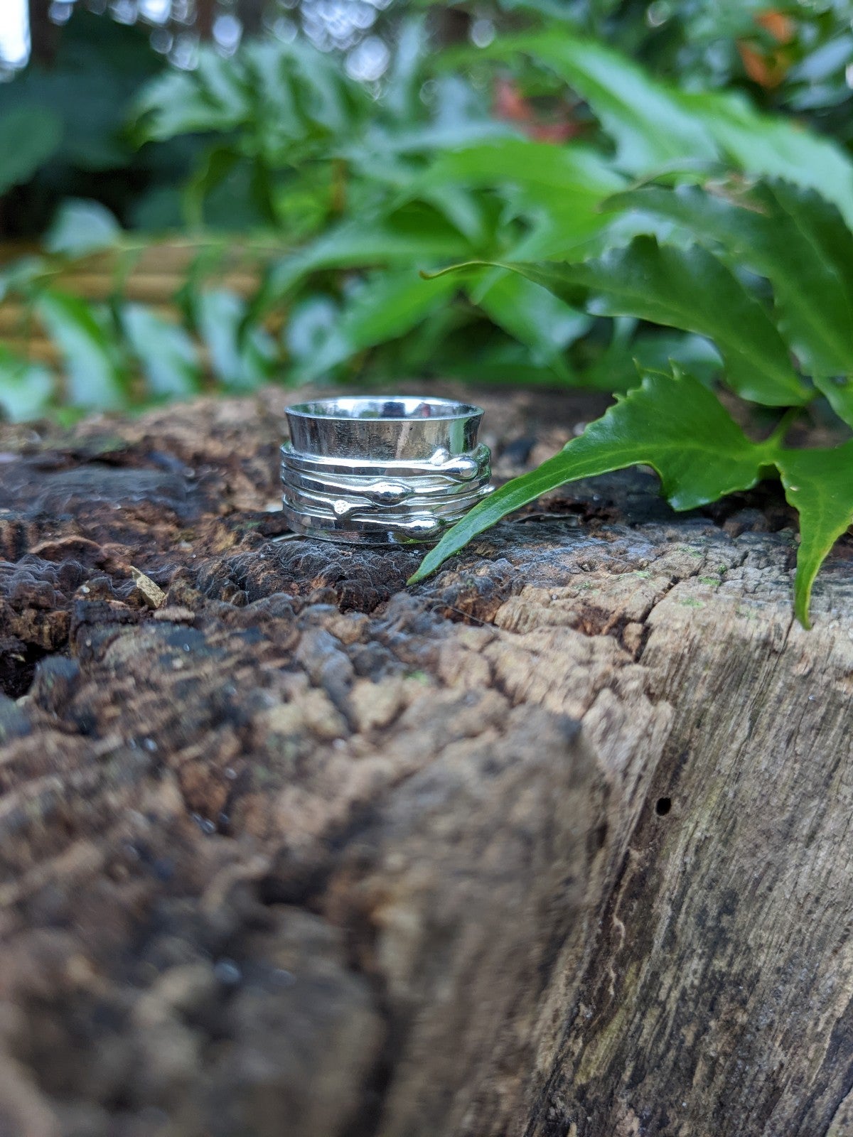 Handmade Meditation Fidget Spinner Sterling Silver Ring