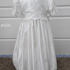 White Satin Toddler/Baby Girl Blessing/Baptism/Christening/Flower Girl Dress