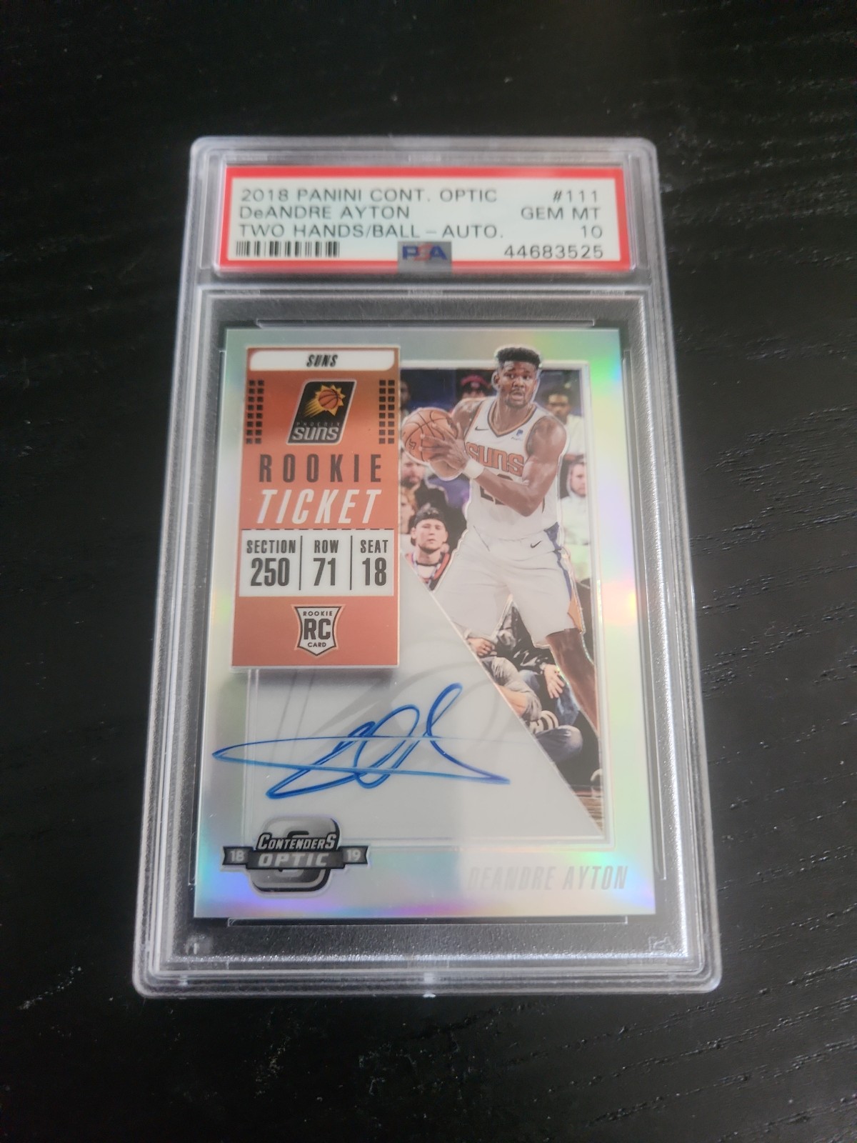 2018 Panini Contender Optic DeAndre Ayton Rookie Auto PSA 10 #111