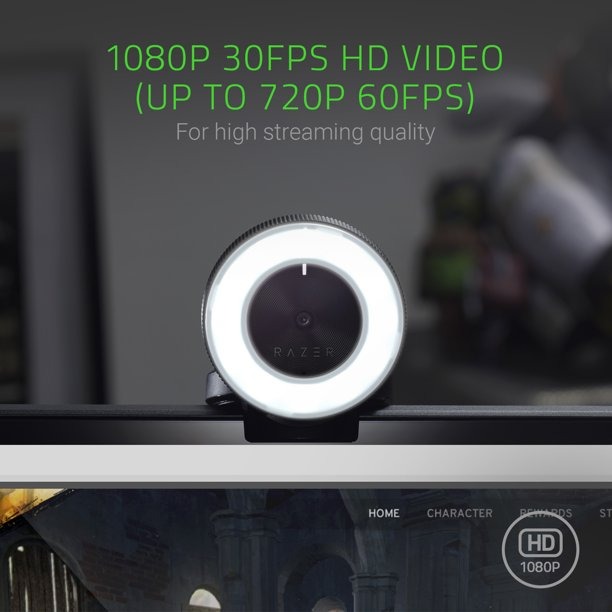 Razer Kiyo Full HD 1080P Streaming Camera with World's First In Built Ring Light