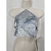 Retrofete Blue Romano Denim Halter Neck Duncan Cropped Top Size Large