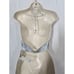 Retrofete Blue Romano Denim Halter Neck Duncan Cropped Top Size Large