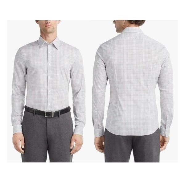 Calvin Klein Men's Dress Shirt Extreme Slim Fit Stain Shield