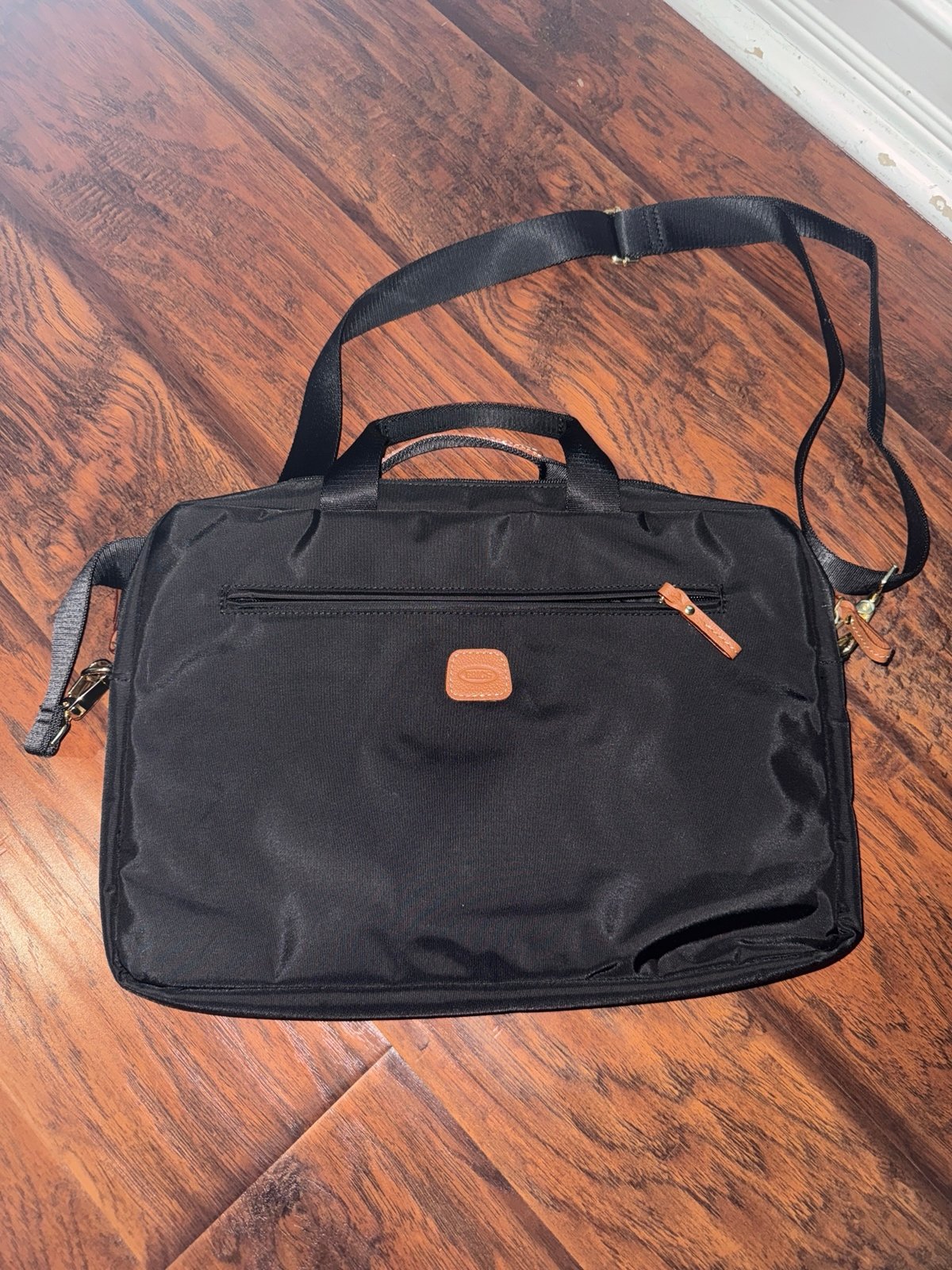 BRIC'S Milano Black 100% NYLON Briefcase Business Laptop Shoulder Bag