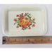 Vintage Set of 4 Metal Floral Tray Cottage Core Farmhouse Shabby Chic Roses 1950