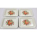Vintage Set of 4 Metal Floral Tray Cottage Core Farmhouse Shabby Chic Roses 1950