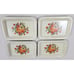 Vintage Set of 4 Metal Floral Tray Cottage Core Farmhouse Shabby Chic Roses 1950