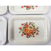 Vintage Set of 4 Metal Floral Tray Cottage Core Farmhouse Shabby Chic Roses 1950