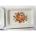 Vintage Set of 4 Metal Floral Tray Cottage Core Farmhouse Shabby Chic Roses 1950