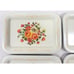Vintage Set of 4 Metal Floral Tray Cottage Core Farmhouse Shabby Chic Roses 1950
