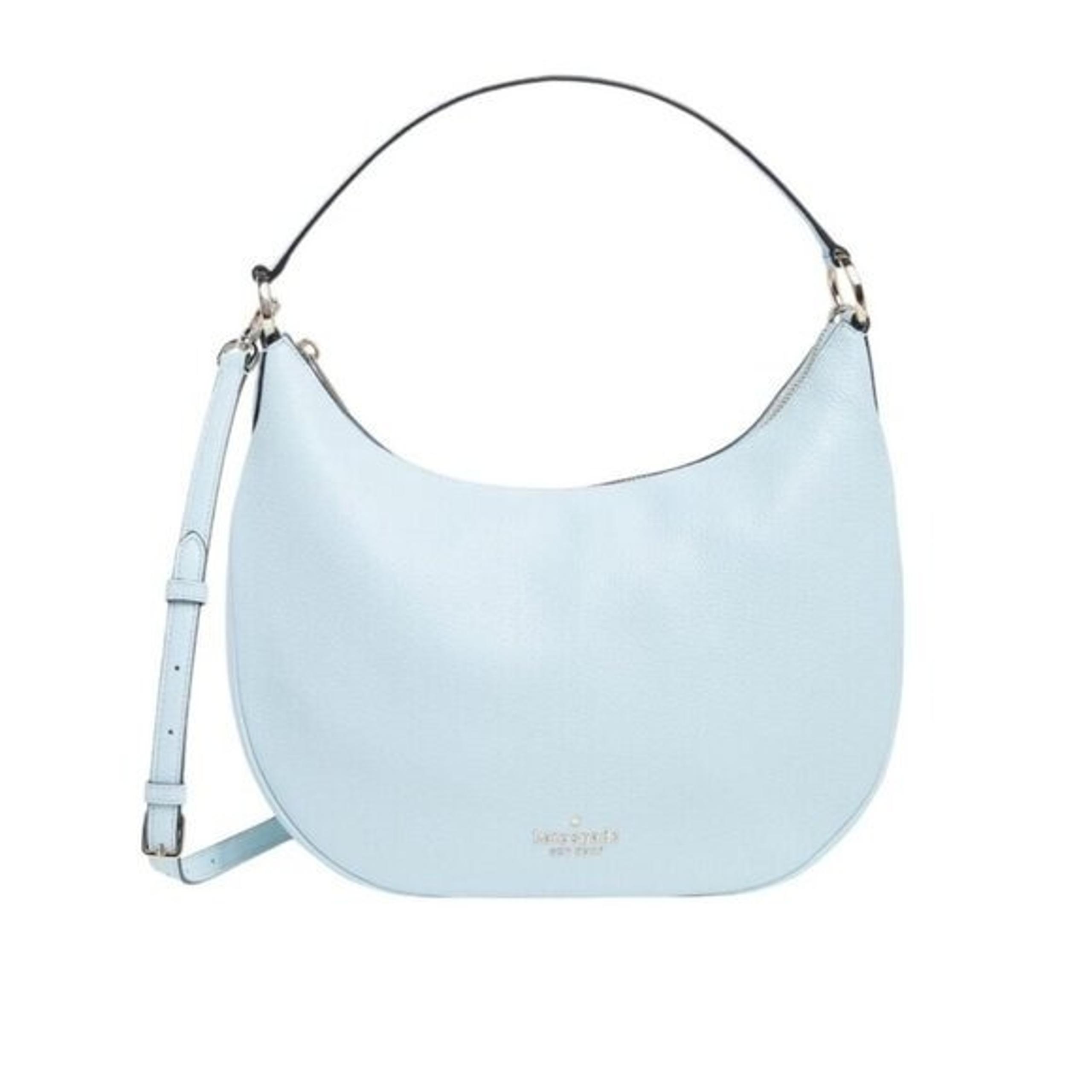 Kate Spade Womens Sky Blue Pebbled Leather Weston Large Shoulder Hobo Bag NWT