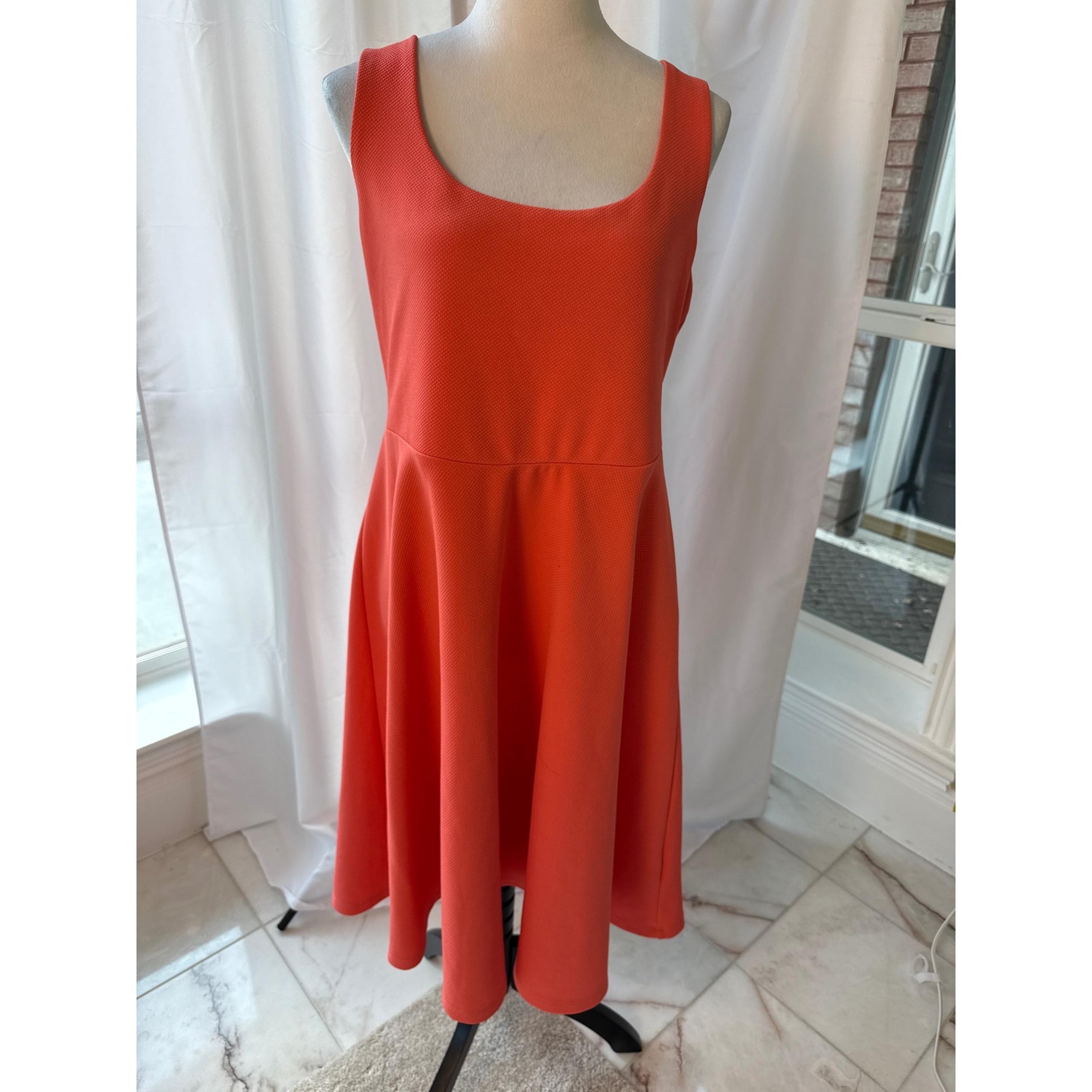 Torrid Fit & Flare Dress Criss Cross Back Sleeveless Coral Size 1