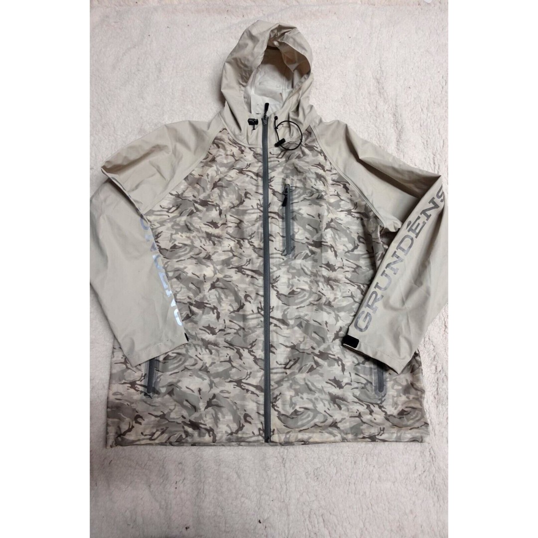 Grundens 2XL Camo White Men’s Full Zip Water Resistant Tourney Jacket Fishing