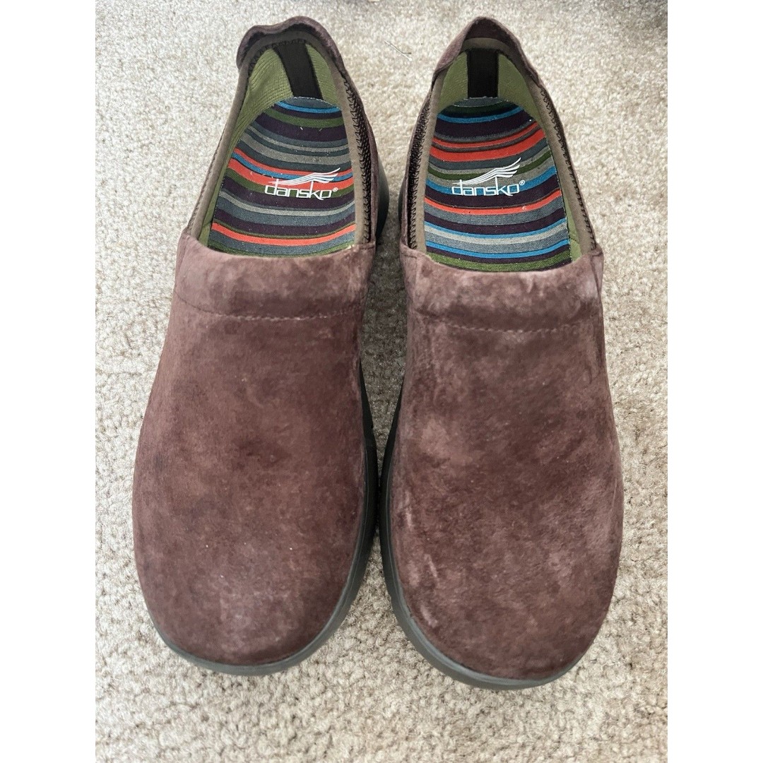 Nwob Dansko Enya Slip On Clogs EU 37 US 6.5 - 7 Brown Suede Upper Slip Resistant