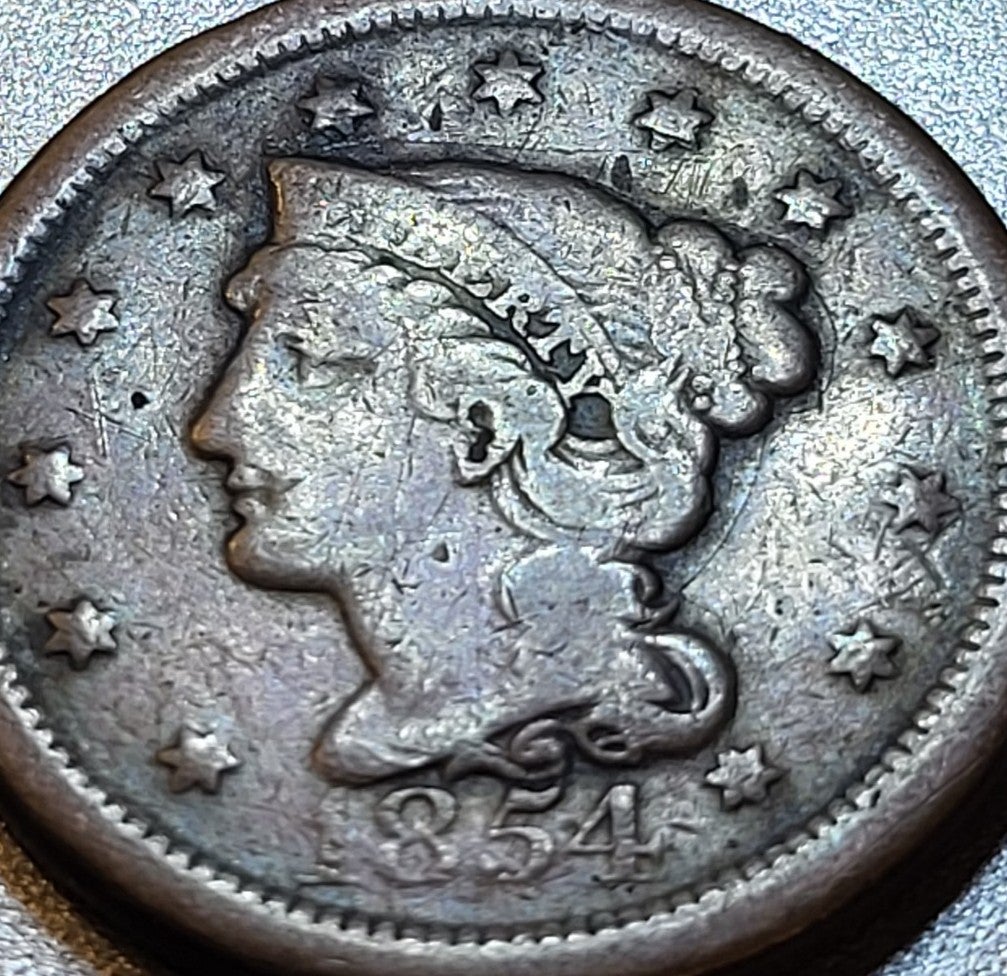 1854 Braided Hair Large Cent #1767