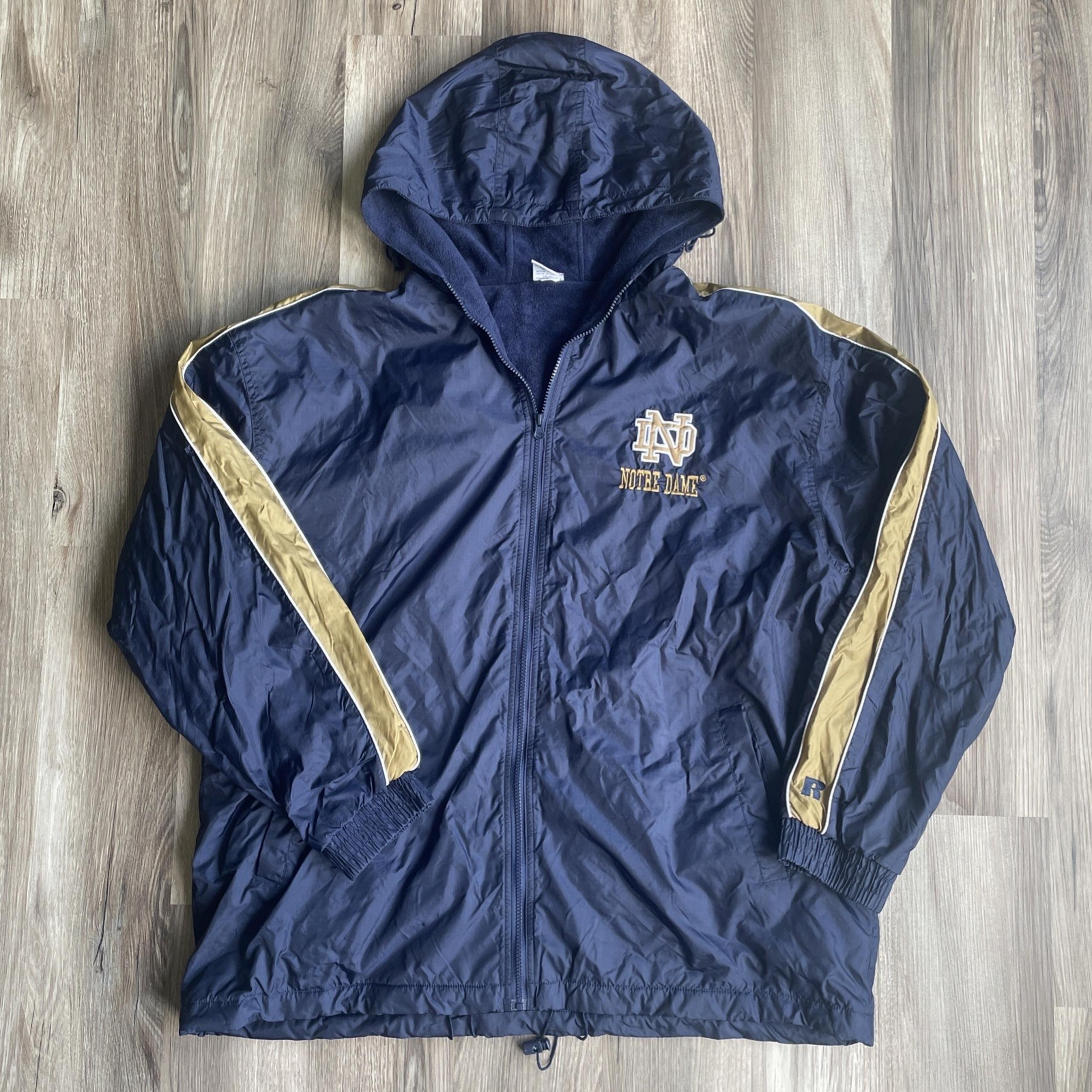 VTG Russell Athletics NOTRE DAME Fighting Irish Coat Jacket Men XXL Fleece Lined