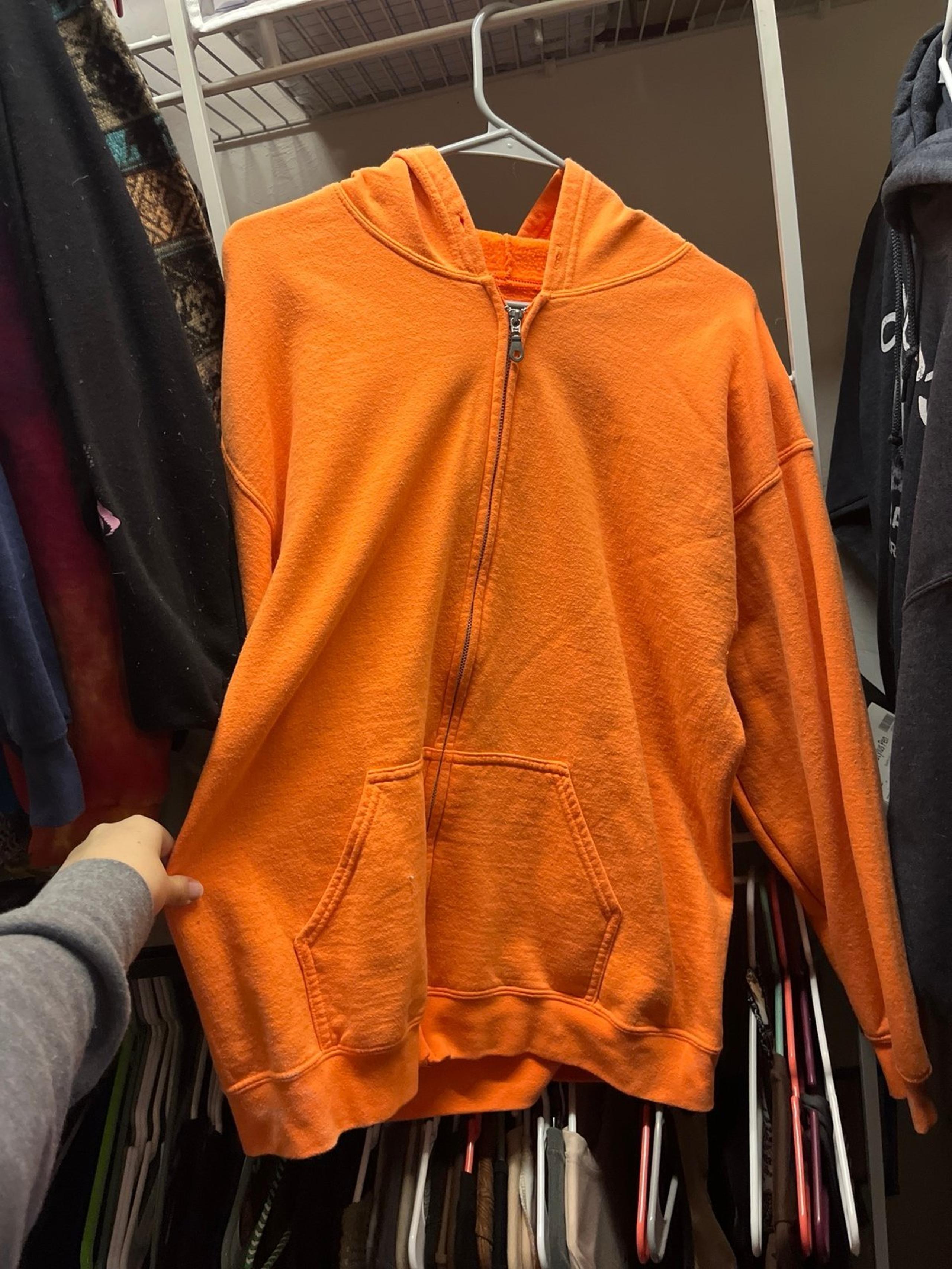 Gildan Smart Basics Orage Zip Up Womens Large