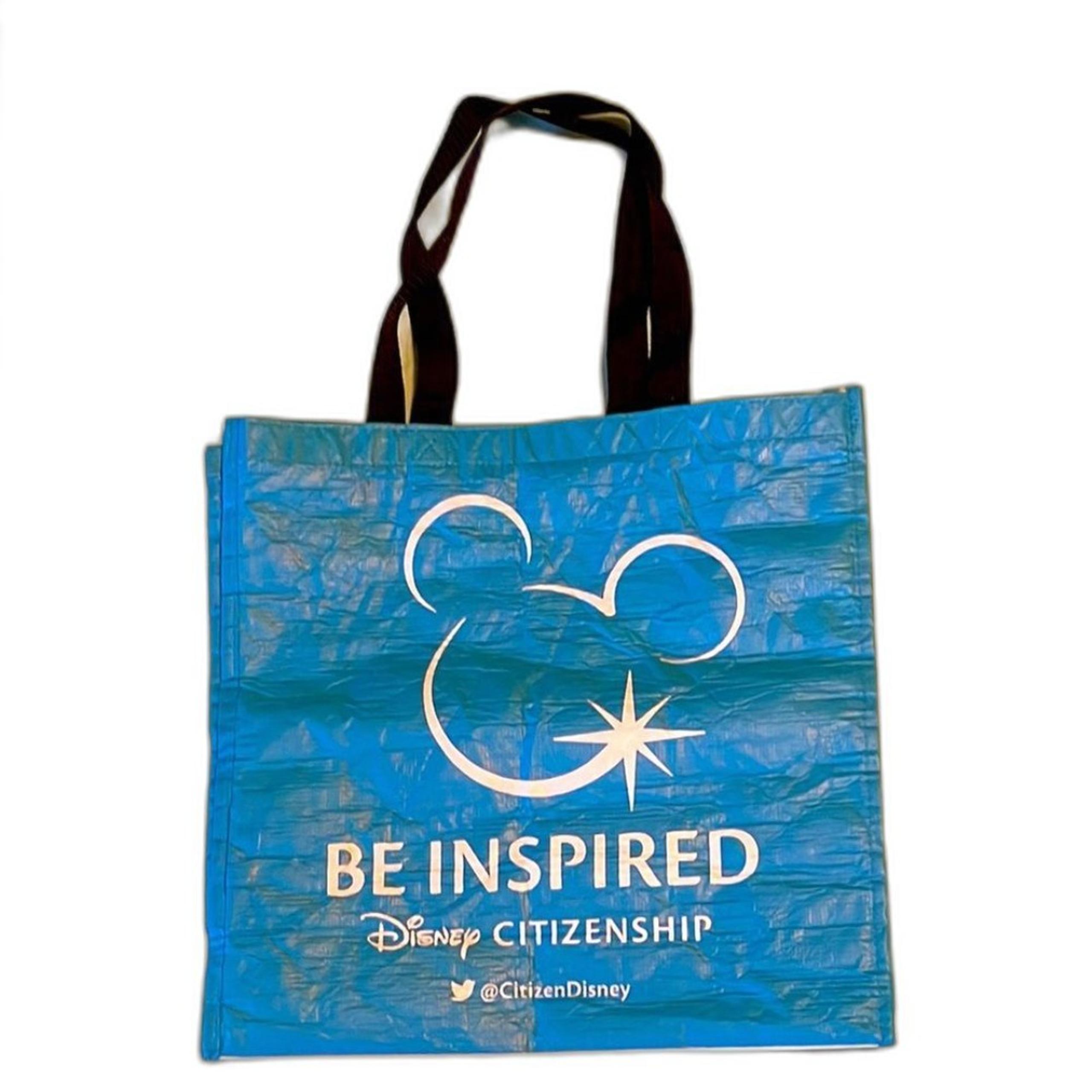 Disney D23 Expo 2015 blue Reusable Shopping Tote Bag VoluntEARs Be Inspired