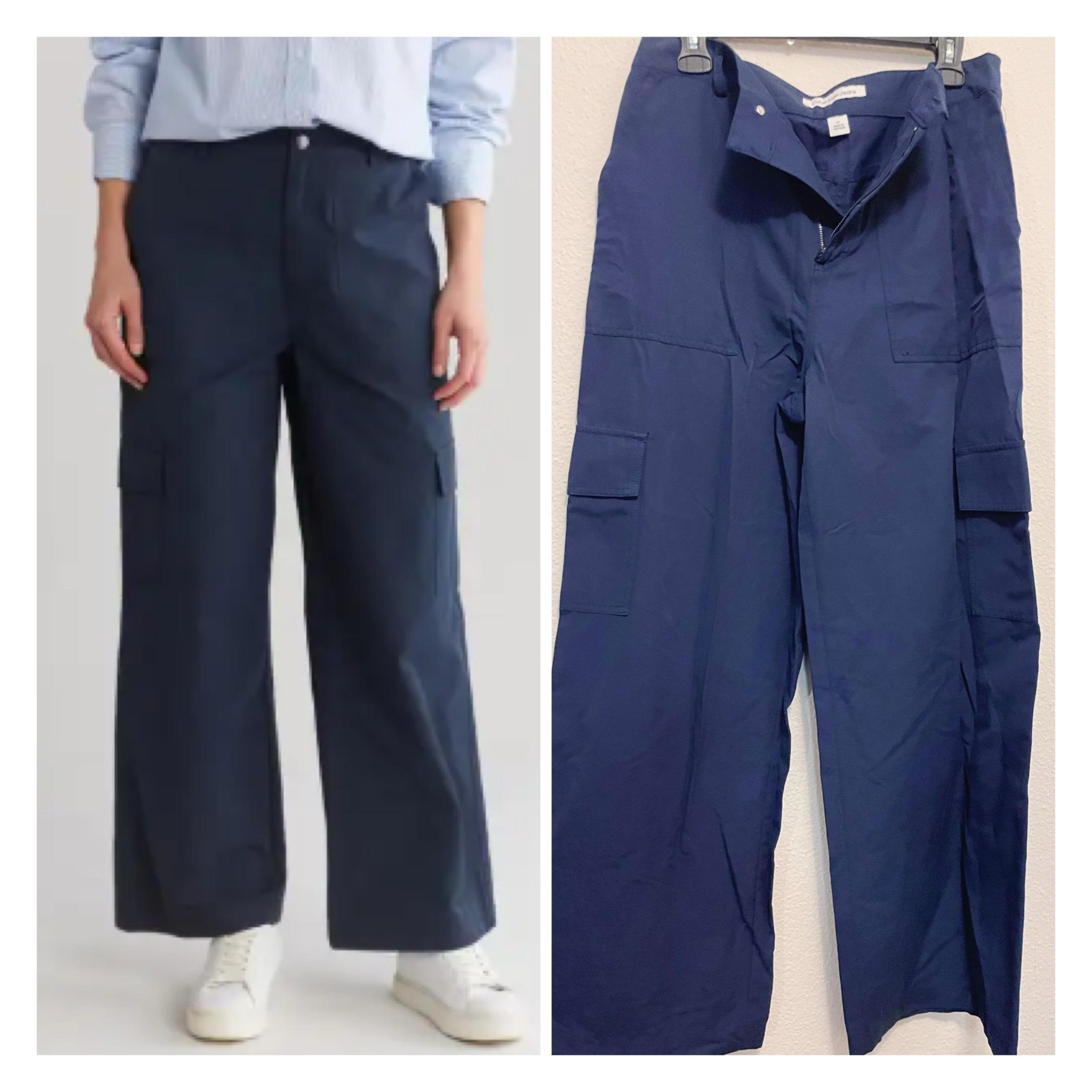 Calvin Klein CK Navy Blue Cargo Pants sz 10 NEW