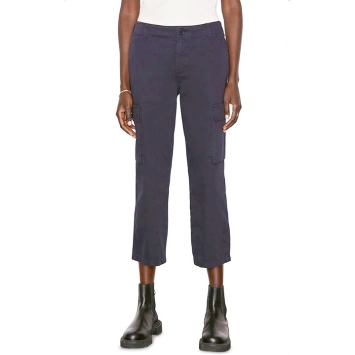 Frame Denim Relaxed Fit High Rise Straight Leg Utility Pants Washed Navy Blue 29