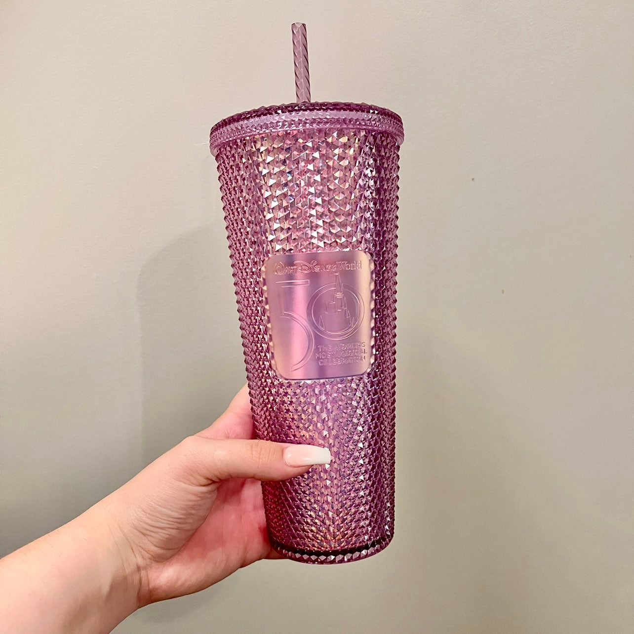 Disney World Pink Studded Starbucks 50th Anniversary Tumbler