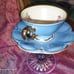 Bavarian Tirschenreuth Germany Cup/Saucer On Blekristall Germany Crystal