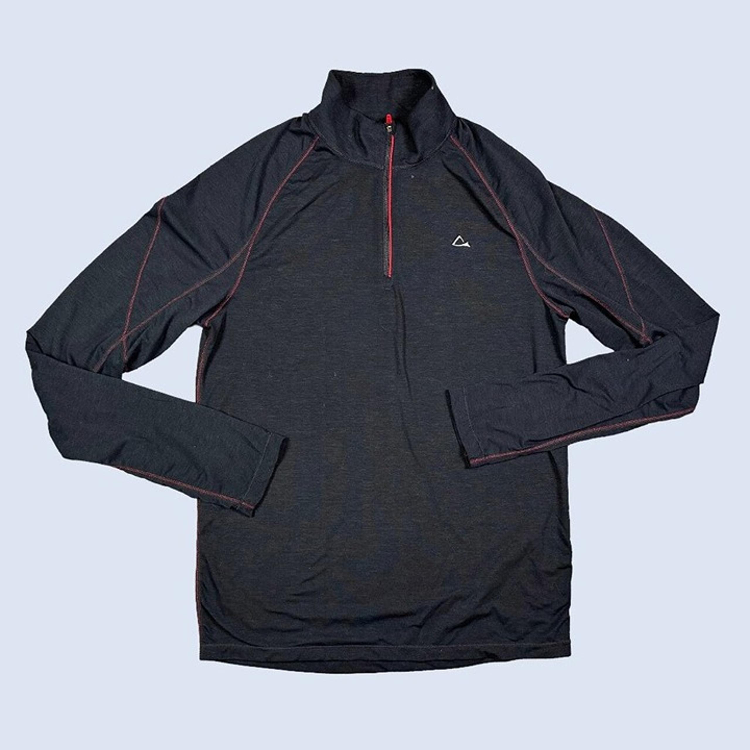 Merino Wool Blend Men's Black 1/4 Zip Baselayer Size Small - Skiing - Paradox
