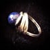 Blue Sandstone & GSP Copper Ring