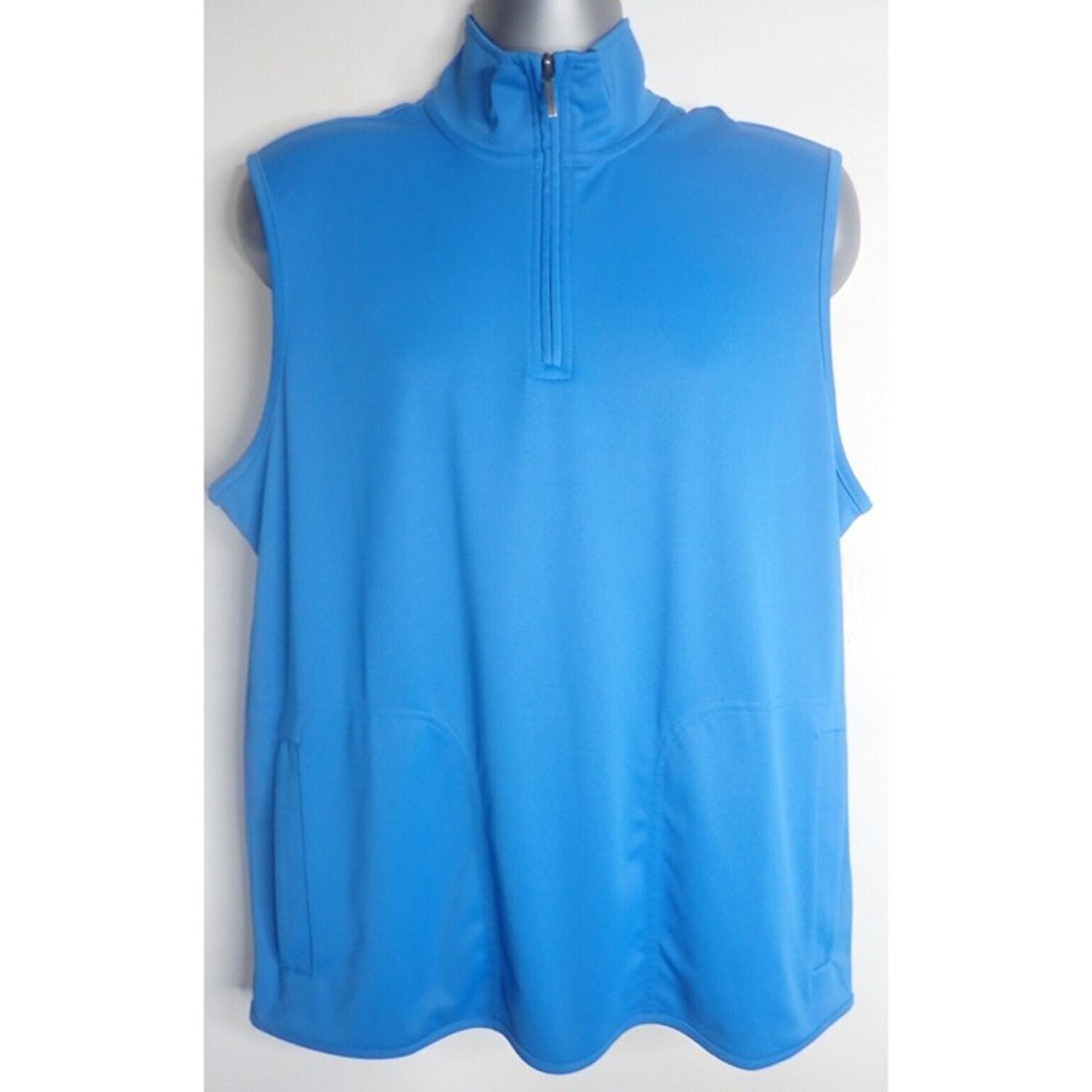 Brooks Brothers Mens L Large Vest 1/4 Zip Blue Pullover Knit Golf NEW