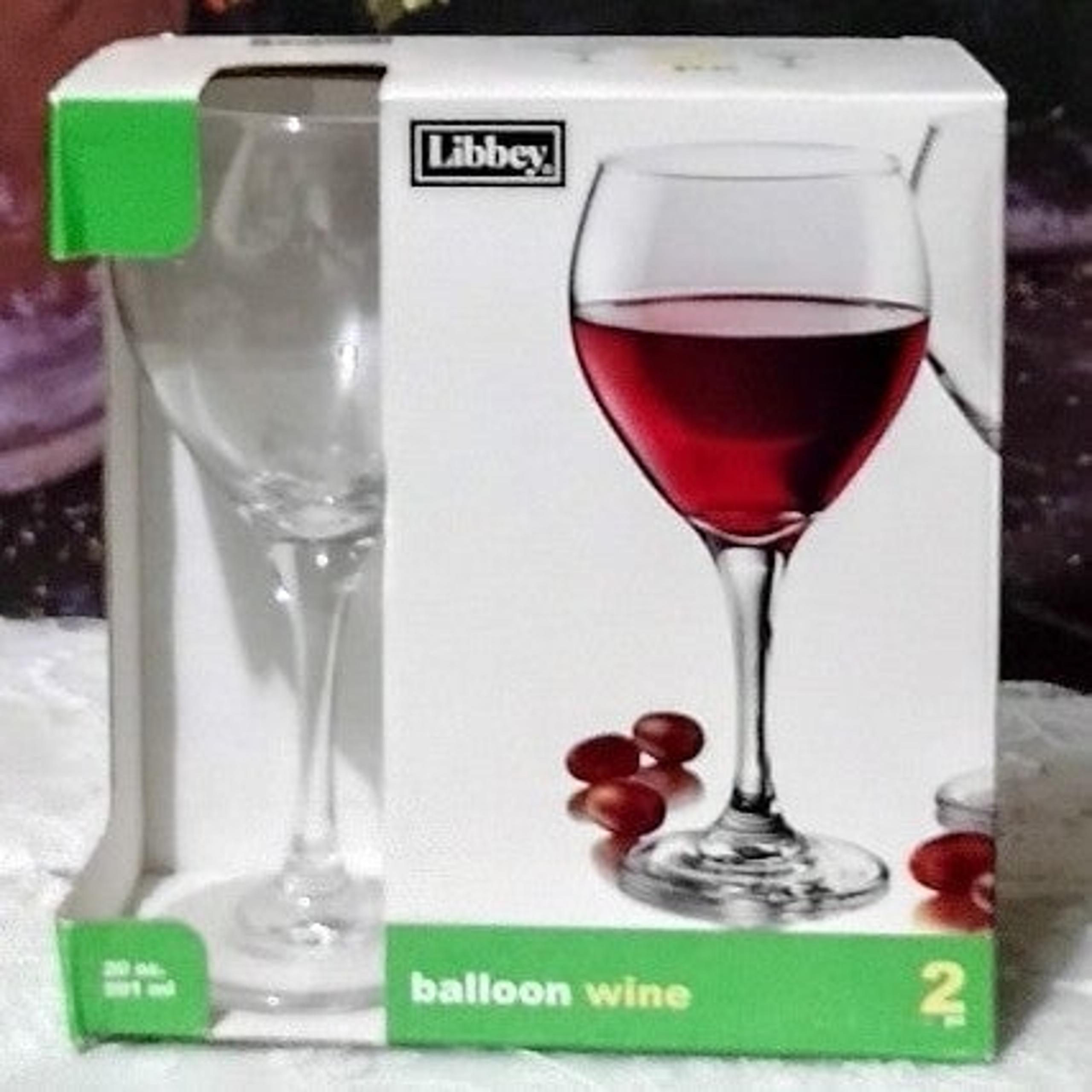 Gift New In Box Set of 2 Wine Glasses Libbey MEGA 20 ounce Balloon Glasses