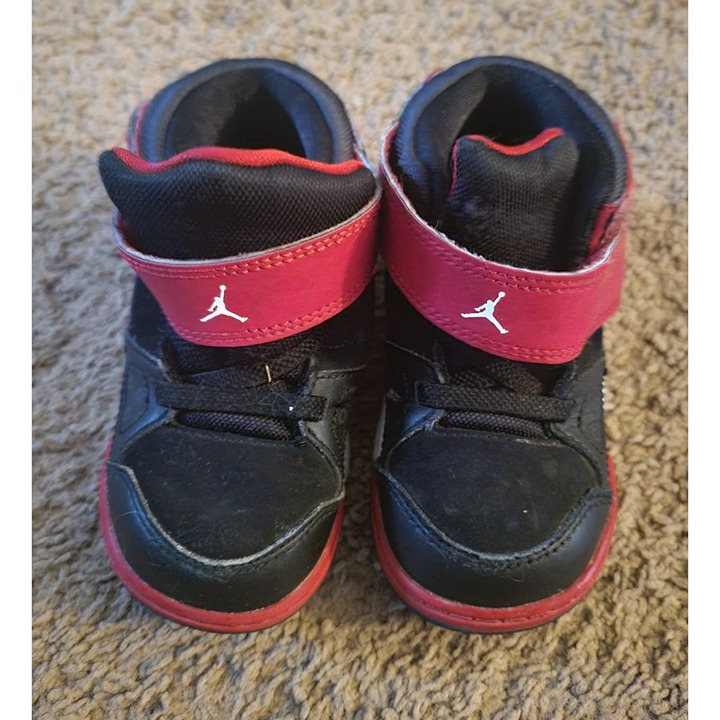 Toddler 7 C Jordans black white red