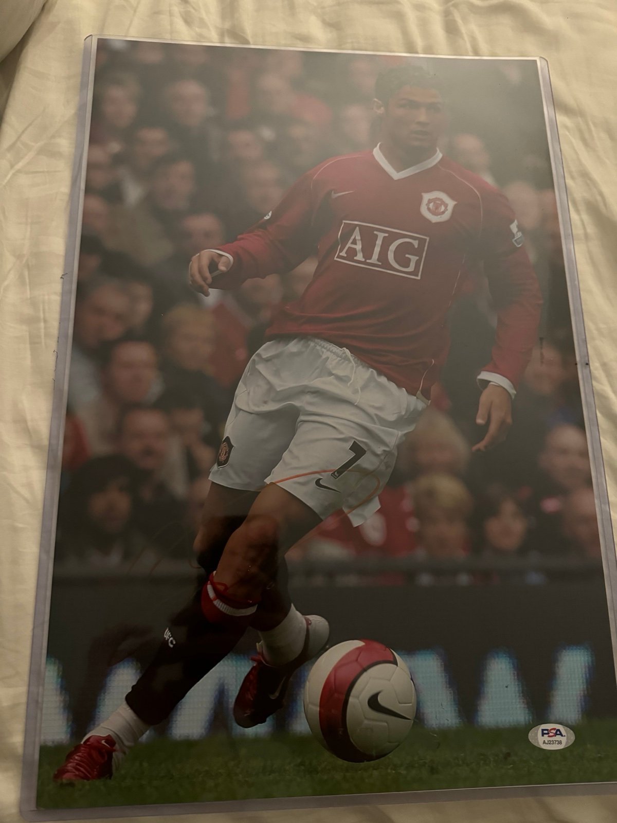 11 x 14 photo autographed Christiano Ronaldo PSA cert