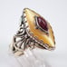 Vintage Carolyn Pollack Sterling Silver Ring - Mother of Pearl and Purple Oyster
